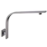 hanebath真鍮Gooseneck拡張子シャワーアームとフランジ、クロムまたはつや消しニッケル 0.5-14 NPT Male 04-089BN