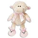 SUPER Soft Baby GIRL LAMB Plush 7" - with PINK BOW & SLIPPERS - IT'S A GIRL Shower GIFT/Christening 
