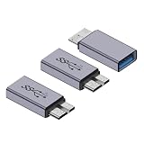 IYUANEPRO 10Gbps Micro B オス - USB-Aメスアダプター USB 3.0 Micro Bコンバーター ハードドライブケーブルへのデータ転送 外付けハードSSDドライブ タブレット 電話 ノートパソコン