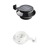 Flameer 屋外照明　LED 太陽光発電ライト　2個　夜間自動点灯　フェンスライト　壁掛けライト　防水　お庭　玄関　廊下　ベビールーム　ホワイト＋ブラック　