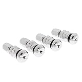 Dolity 車用　アクセサリー　ユニバーサル　タイヤバルブステム　38mm　全4点セット　7カラー選べる - 銀