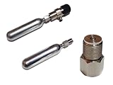 jasgin ボンベ開封後に脱着可能 CO2レギュレーター 変換バルブ M15 P1.25 → 1/2-20UNF グリーンガス74g テトラ規格38g ガス変換アダプター アタッチメント