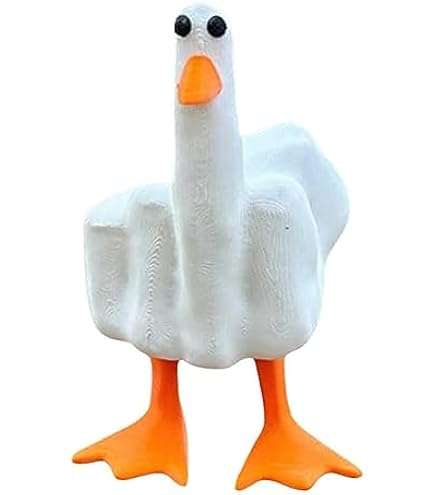 Amazon.co.jp: Duck You 中指アヒル 面白い ダック置物 樹脂