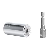 万能ソケット PChero ユニバーサルレンチ ソケットレンチ 7mm～19mm 1/4～3/4インチ グリッパー&ドリルアダプター 2点セット