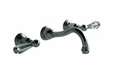 Santec 2929ec75-tm Vantageクリスタルサテンニッケル壁マウント洗面所Widespread – トリムのみW / ECスワロフスキークリスタルハンドル( S