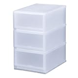 日本製 収納ケース 収納チェスト PLUST（プラスト） FR3403 (34cm幅 3段, ナチュラルホワイト)