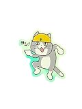 現場猫ステッカー, 耐水・耐候 (蓄光レインボーホロ, 5cm)