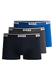 [BOSS] [ボス] 3パック ストレッチコットン ロゴ ウエストバンド ボクサーパンツ メンズ M ブルー系その他