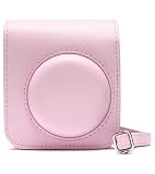 VOW&ZON INSTAX mini12 チェキ mini12 ケース 専用カメラケース ストラップ付 互換品［ブロッサムピンク］