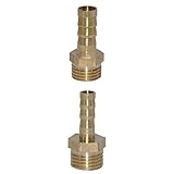 SunniMix 2個　黄銅　ホース　チューブ　燃料パイプ　継手　テールコネクタ　接続用　耐食性