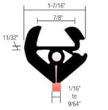 CRLツーピース自己シールユニバーサルWeatherstrip 1 / 16 " to 9 / 64 "パネル – 3 / 16 " to 1 / 4 "ガラス