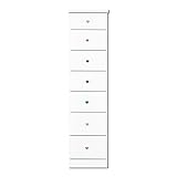 アルファタカバ 限られたすき間を有効活用2.5cm刻み選べる引き出し木製チェスト 隙間収納35cm幅7段ソピアホワイト(クリスタルタイプ)