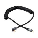 cablecc 20Gbps 100W USB4 ストレッチコイル USB-Cケーブル 8K Type-C オス-オス ケーブル 電源&データ ノートパソコン キーボード タブレット用 ストレッチ後180cm (上向き)