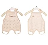 ベイビーエプロン 新生児の腹囲 オーガニックコットン ナチュラルカラーコットン コットン 2層 夏 2色展開 (高さ66cm)