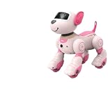 ロボット犬のおもちゃ 子供用 8 9 10 11 12、リモコン犬、子供用ロボット犬 8-12、ペットロボット、電動犬のおもちゃ、ロボット犬、5 6 7 8 9 10 11 12歳 男の子 女の子 ブルー スタントドッグ ロボット犬 ペットロボット ロボットおもちゃ 英語指示 知育玩具 子供 誕生日プレゼント (ピンク(音声対話))