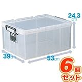 (6個セット) クリアタイプ収納ボックス/プラスチックケース 【幅39cm×高さ24.3cm】 かぶせフタ付き ロックス 生活用品 インテリア 雑貨 日用雑貨 収納用品 top1-ds-1852570-ak [簡易パッケージ品]