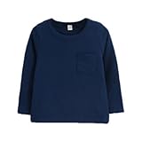 enchante petit(アンシャンテ プティ) キッズ 子供 胸ポケット付もっちりベーシック長袖カットソー≪全12色≫ 110cm #ネイビー