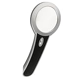 Baosity ハンドヘルドルーペ　LEDライト付き　クリスタルクリアレンズ　高品質　拡大鏡　虫眼鏡　10倍拡大　ルーペレンズ　