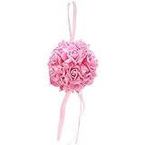 Kangnice Kissing Pomanderボールローズ花フォームボールPew BowsウェディングパーティーSupplies Diameter 23cm ピンク Kangnice_2S4003