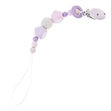 Kesoto 赤ちゃん　おしゃぶりホルダー　木製　おしゃぶりクリップ　おしゃぶり　チェーン　全４色 - 紫の