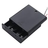電池ボックス 4本 AA電池ボックス 直列 6V ON/OFF スイッチ付き リード線付き 15 cm