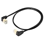SinLoon 90度上角Cat8イーサネットケーブル、高速40Gbps 2000Mhzネットワークケーブル、金メッキプラグSFTPケーブルCat8 RJ45コネクタゲームLAN ケーブル、PC、ルーター0.5M(Up to Up)