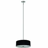 Yosemite Home Decor SH2207-4P-BSSS Lyell Forks Family 4-Light Satin Steel Pendant with Black Stealth