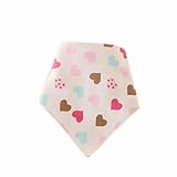 3つのコットンベビーバンダナよだれ三角形よだれかけ新生児小さな愛のセット