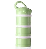 ミルカー 調乳容器 ロート状 キャップつき ミルクケース ミルクケース 粉ミルク容器 粉ミルクケース 赤ちゃん、ベビー用品 携帯 持ち運び 保存容器 (グリーンゾウ)