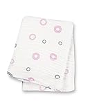 Lulujo Baby Muslin Cotton Swaddling Blanket, Circles/Pink, 47" x 47" [並行輸入品]