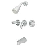 Elements of Design EB6231LL Legacy Three Handle Tub & Shower Faucet, 5' Spout Reach, Polished Chrome