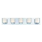 Eurofase Anconaオパールリブ編み5 LED Bathbar仕上げ、28.5インチwide-model 31792 – 011、クロム