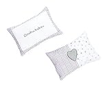 PETIT PRAIA Juliette 100 Percent Printed Soft Cotton Cushions With Filling (27 x 18 cm, White/Rose/L