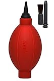 ケンコー(Kenko) クリーニング用品 パワーブロワー ダブルノズルセット ロング/ショートノズル交換式 シリコン製 強力噴射 ブラシ付 レッド KPB2-DN RD