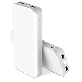 25000mAh 大容量モバイルバッテリー パワーバンク 急速充電器 2USBポート(1A+2.1A) マルチ保護機能 高輝度LEDライト チャージャー iPhone/Android/iPad各種類対応 地震/台風/災害/停電事故/旅行/出張/アウトドア活動などに最適 USBケーブル付 24か月品質保証 (ホワイト)