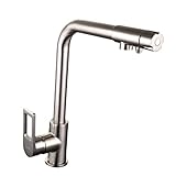 Baoblaze シングルハンドル　スプレー　キッチン　蛇口　引き出し　噴霧器付き　汚れにくい　360°回転タップ　全３色 - ＃2シルバーパターン