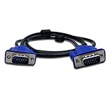 HD 3+6 VGA ケーブル VGA ~ VGA ケーブル二重磁気リング ブルーヘッド ビデオシンガルケーブルコネクタ プロジェクターコンピュータ TV モニター - 1.5M