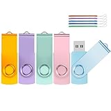 TEWENE USBメモリ 8GB 5個セット 五色 回転式 フラッシュメモリー フラッシュドライブ USBフラッシュメモリー USB2.0 コンパクト ストラップ付