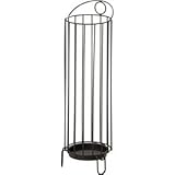 傘立て/アンブレラスタンド 丸型 スリムタイプ スチール 水受け皿付き DBR ブラウン