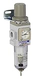 PneumaticPlus SAW200-N02BGS Miniature Compressed Air Particulate Filter Regulator Piggyback Combo 1/