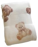 NASKA フリース 生地 プリント 幅約140cm×100cm COL. 6 クリーム地にクマさん 系 5585