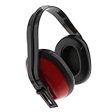 F Fityle 防音イヤーマフ　聴覚保護　プロテクター　軽量　調整可能　多用途　赤