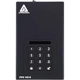 Apricorn 20TB Aegis デスクトップ南京錠 FIPS 140-2 256ビット暗号化ハードドライブ (ADT-3PL256F-20TB)