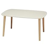 サイドテーブル 鏡面 木製 トールテーブル 幅75cm カラー：ホワイト