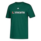 Adidas NCAA大学のマイアミハリケーンTeam Wordmark ClimaLiteショートスリーブTee L