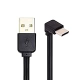 cablecc USB 2.0 Type-A オス - USB-C Type-C アップダウン アングル 90度 データ フラット スリム FPC ケーブル FPV & ディスク & 電話用 13cm