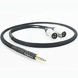 [ 4.4mm変換XLR ] 4.4mm to XLR(L-R)銀メッキ線ケーブル外径8mm変換プラグバランスオーディオケーブル (4.4mm 5極オス - 2XLRオス) 平衡ケーブ ル デジタルオーディオプレーヤー ウォークマン 5FT 1.5M