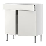 IKEA(イケア) FAKTUM アップロード ホワイト 80x37 cm 29890497 ベースキャビネット/ 棚板/引き出し/扉2枚付、アップロード ホワイト