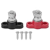 M8 バッテリーターミナルブロック バッテリー端子台 絶縁端子スタッド 分配ブロック バッテリー配電端子ブロック DC 48V 2個入り