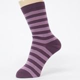 (グレェド) Groedo オーガニックコットン キッズ ソックス パープルストライプ サイズ1-2 (12～14cm)